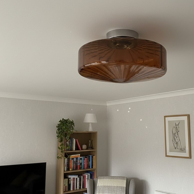 Customer photo of Ripplara brown ceiling light in room