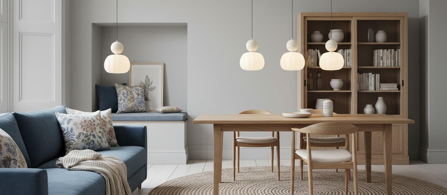 Ornavigo Geometric Pendant Lamp in a Bauhaus and Art Deco room setting