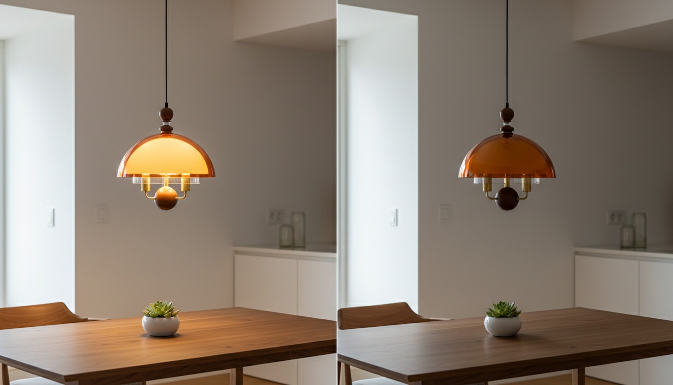 Turn on and turn off lighting effect comparison