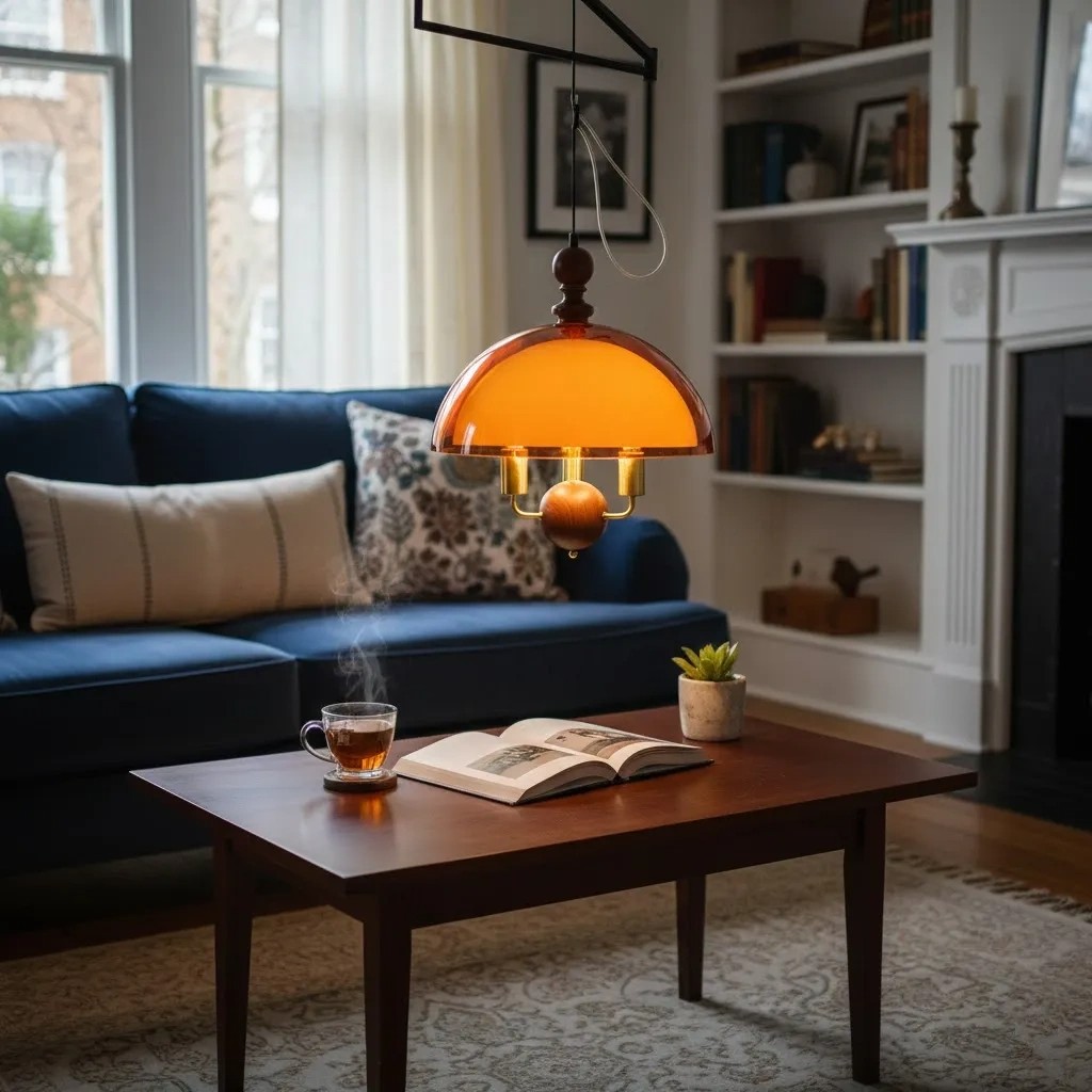 Sunset pendant light in a lounge scene