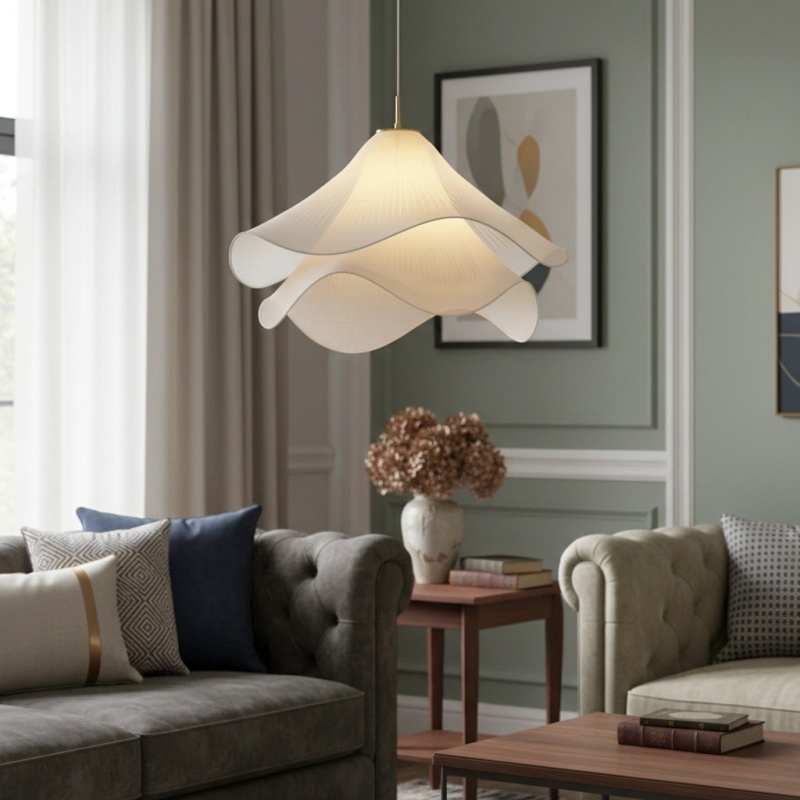 Pendant light over a sofa