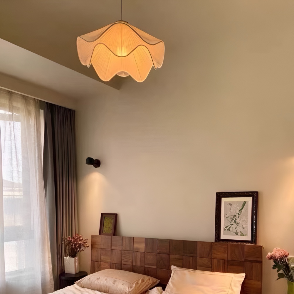 Pendant light in bedroom scene