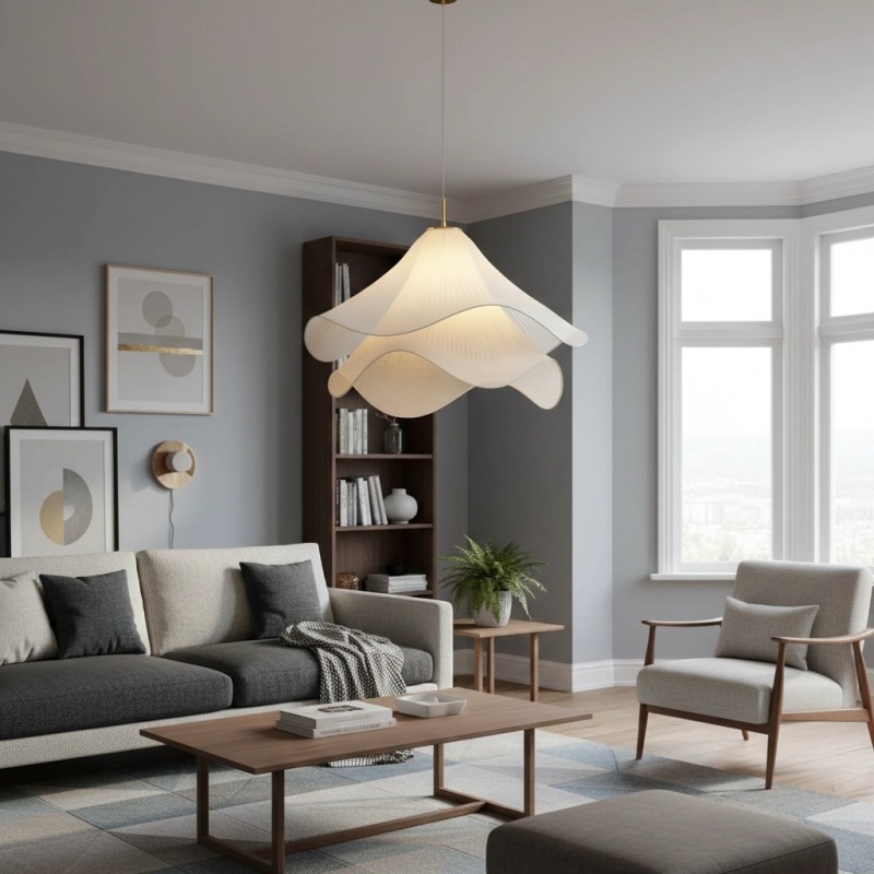 Pendant light in a living room