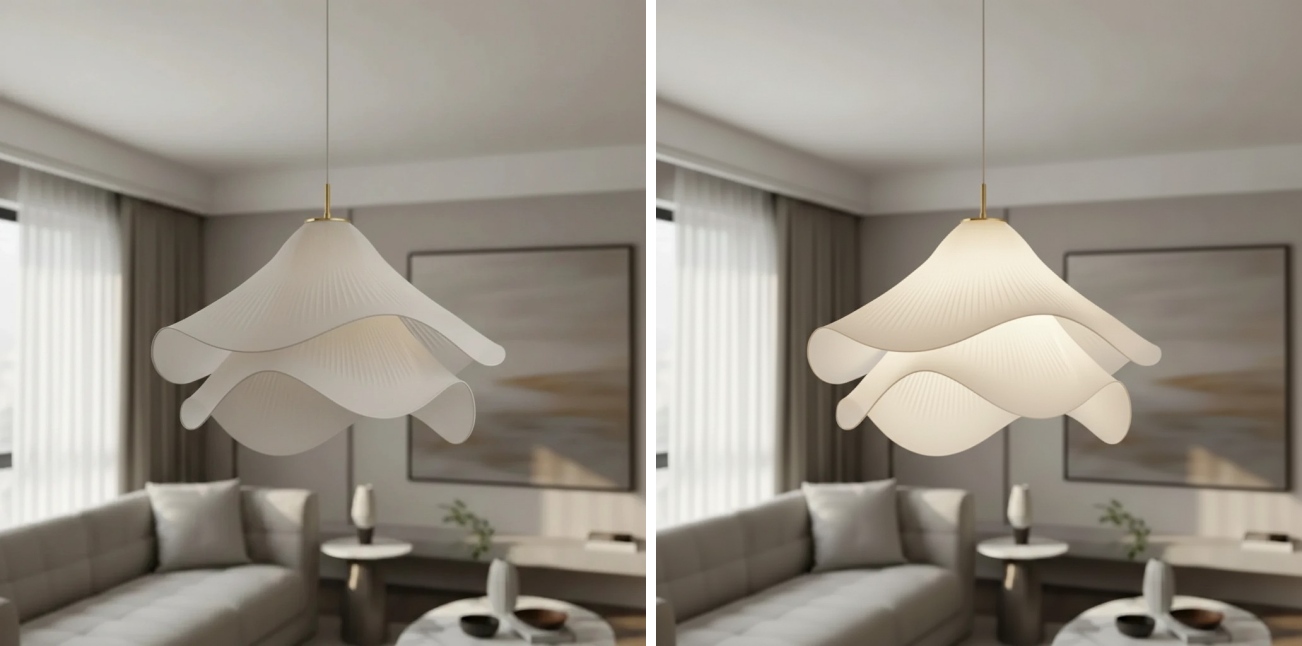 Light effect comparison of the pendant light