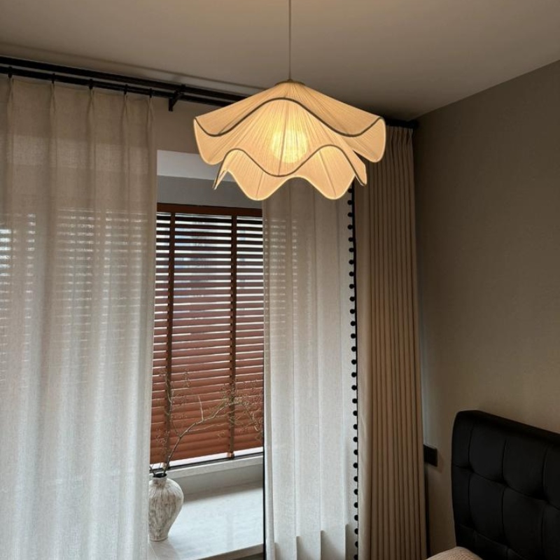 Pendant light by curtains customer scene