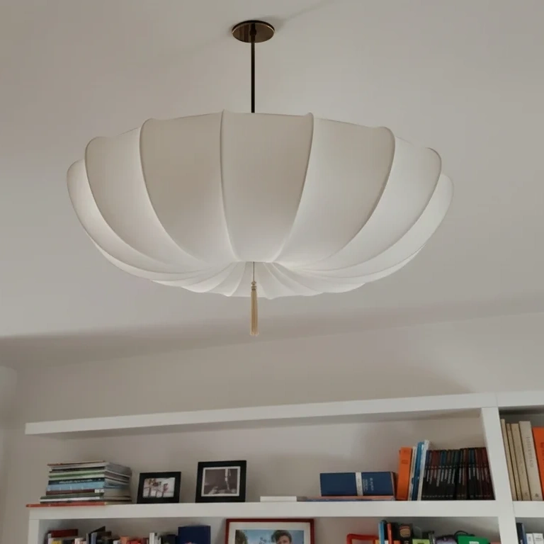 Customer close-up photo of fabric chandelier