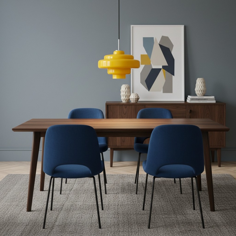 Koloro yellow pendant light over dining table