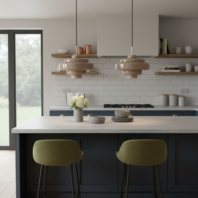 Koloro taupe pendant lights in a kitchen scene