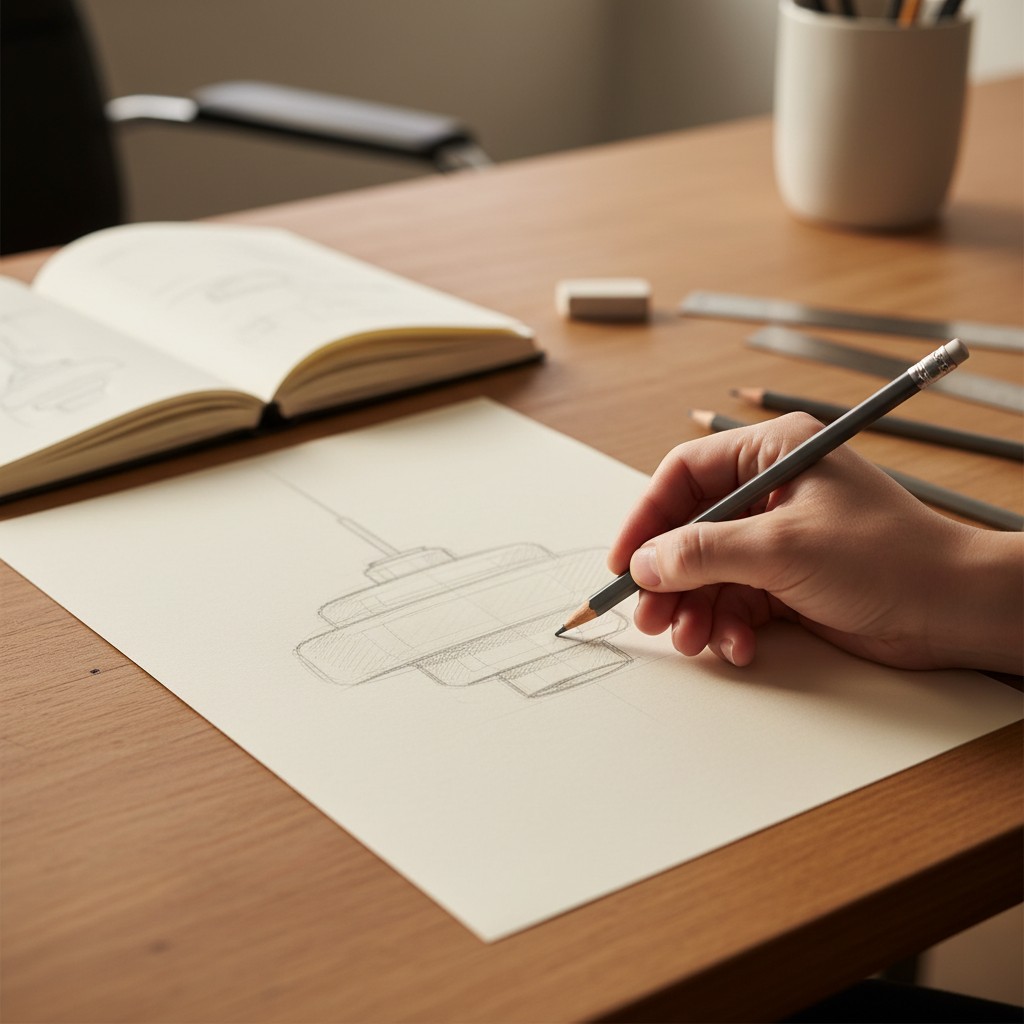 Koloro pendant light design concept sketch