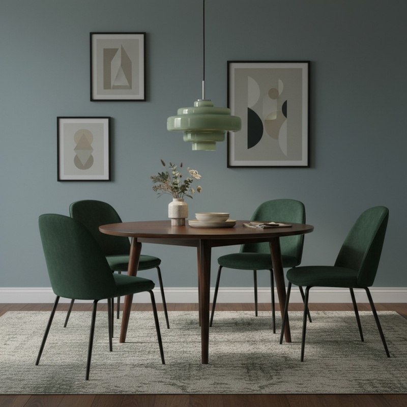Koloro green pendant light dining display