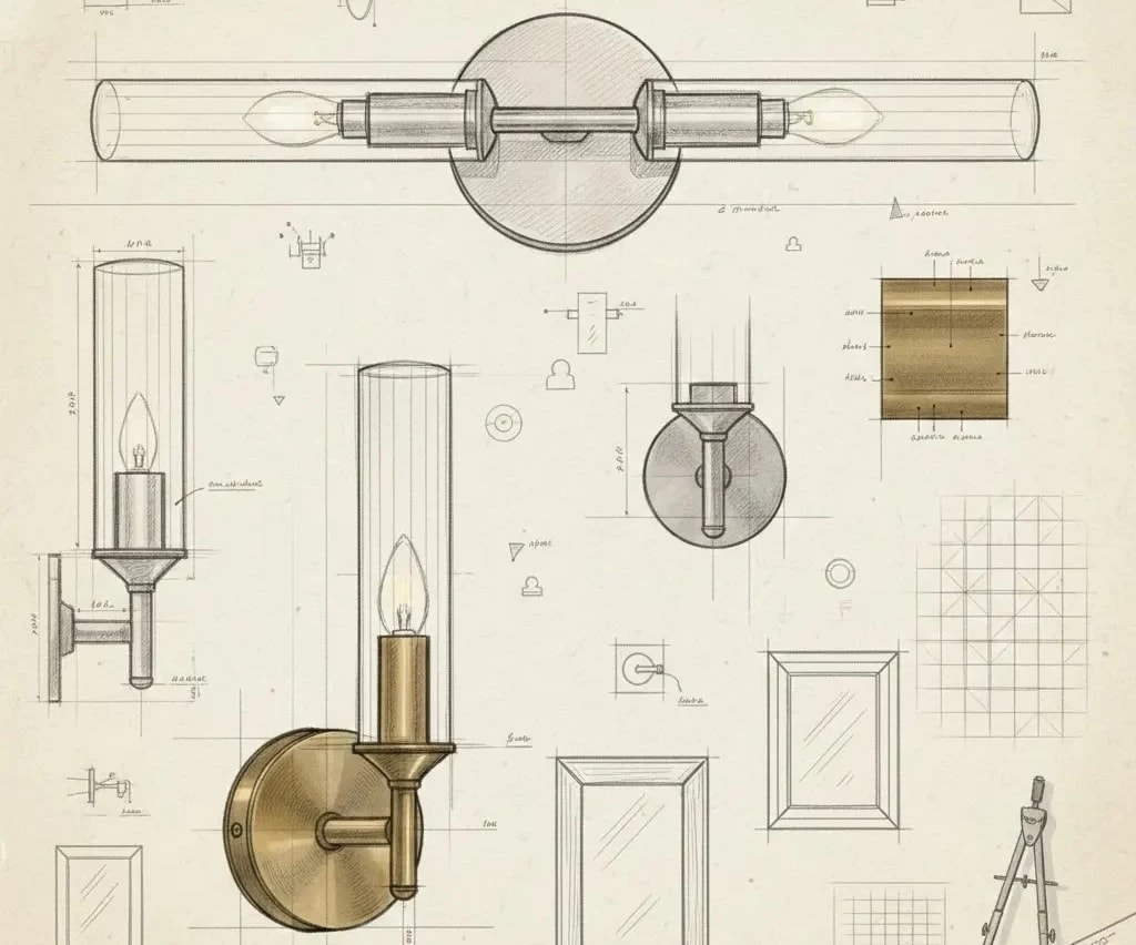 Bravira wall light design inspiration sketch