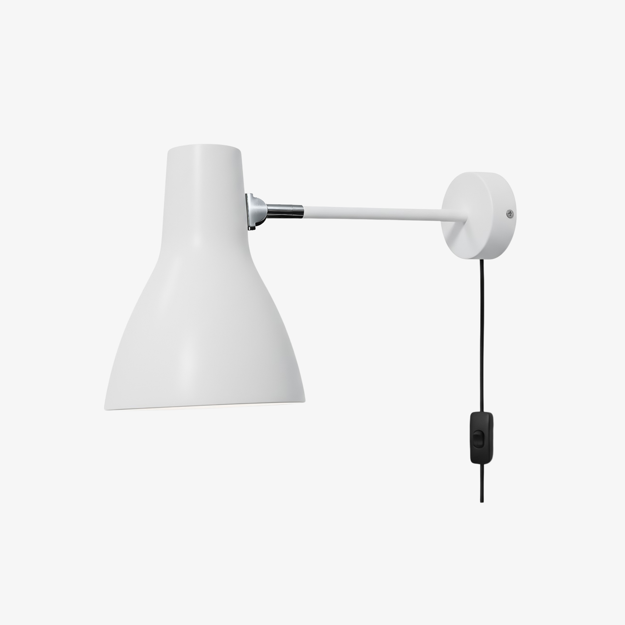 White finish wall light with cable