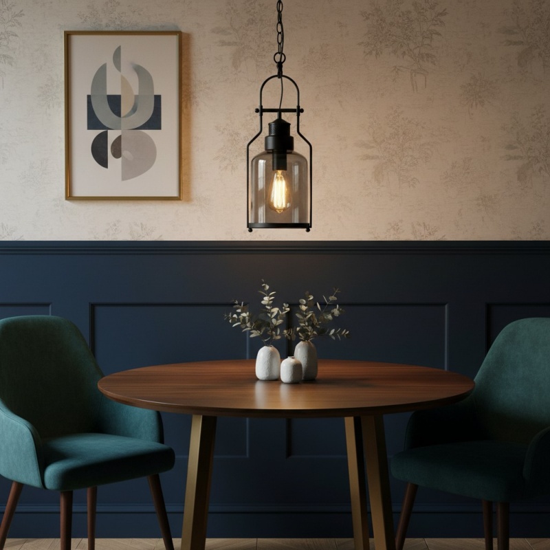 Lirra Vintage Iron Glass Pendant Lamp scene display
