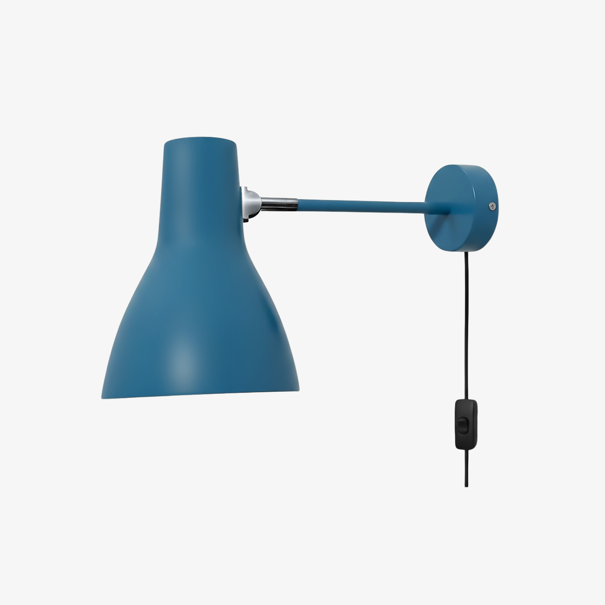 Blue finish wall light with cable