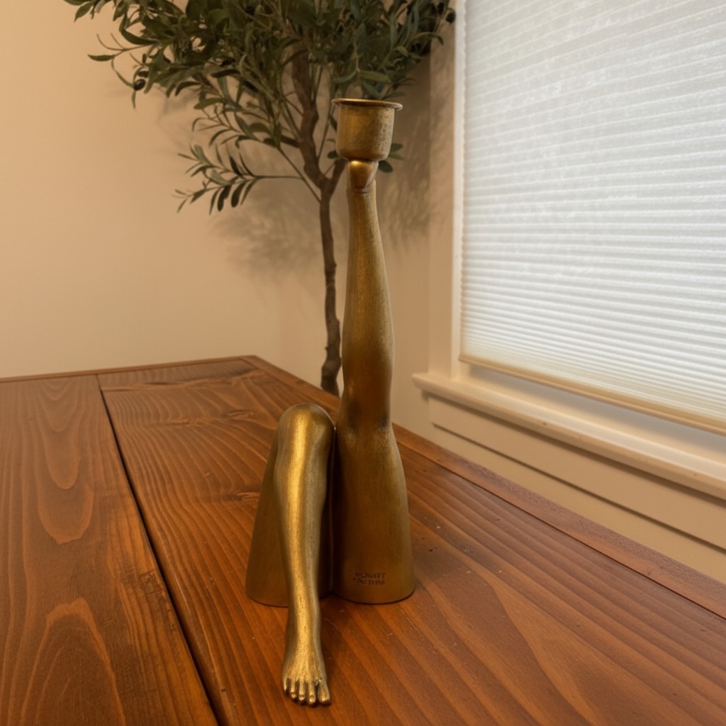 Gold candle holder customer photo