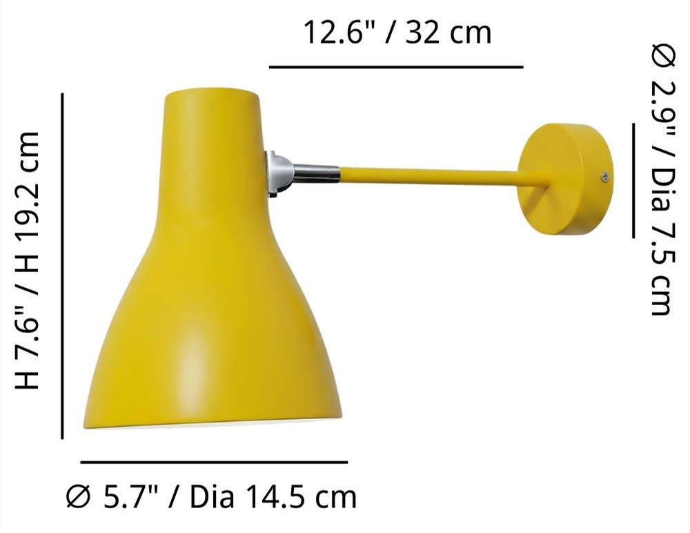 Wall light product size diagram