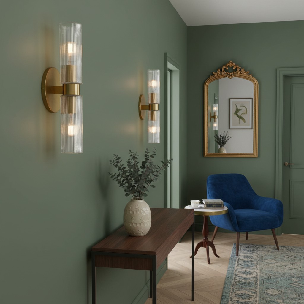 Rivora wall lights in hallway scene