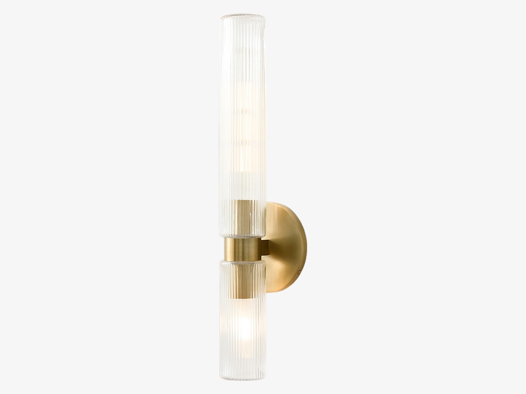 Rivora tall clear glass wall light