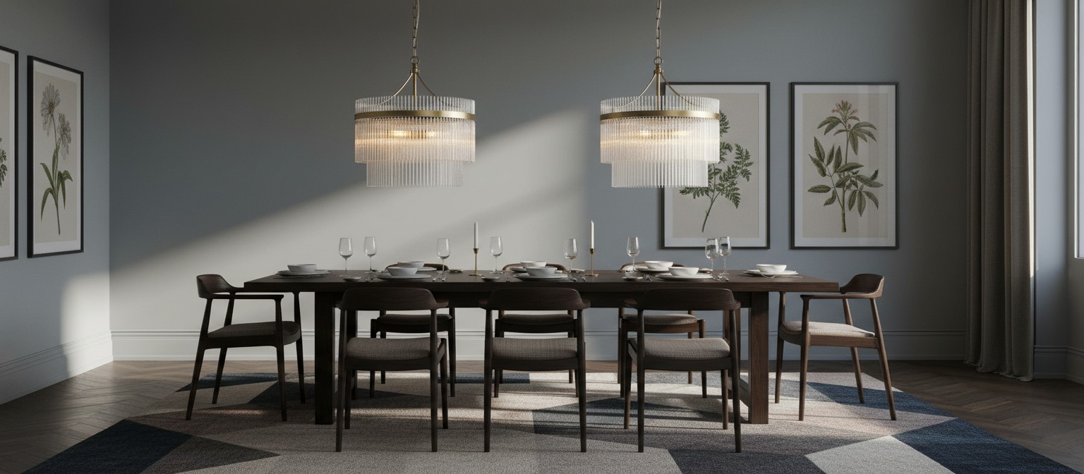 Marietta 3-Light Pendant in a dining room