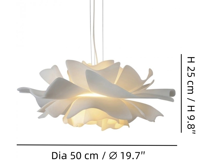 Dia 50 cm flower pendant lamp size diagram