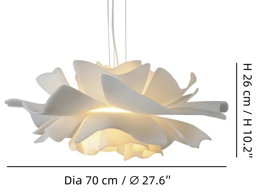 Dia 70 cm flower pendant lamp size diagram