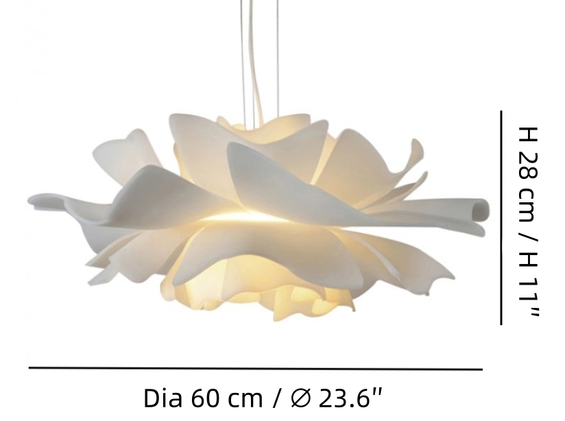 Dia 60 cm flower pendant lamp size diagram