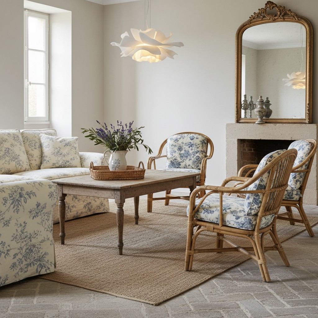 White lotus pendant lamp in a bright sitting room