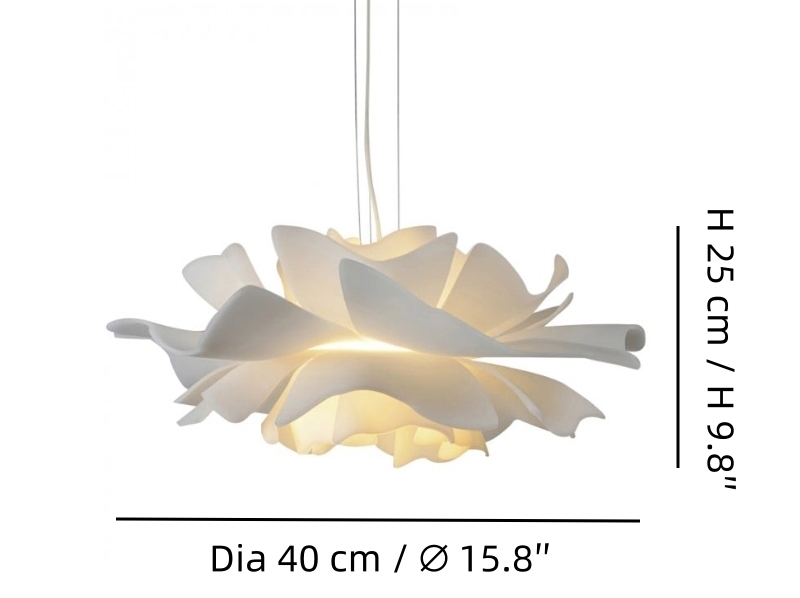 Dia 40 cm flower pendant lamp size diagram