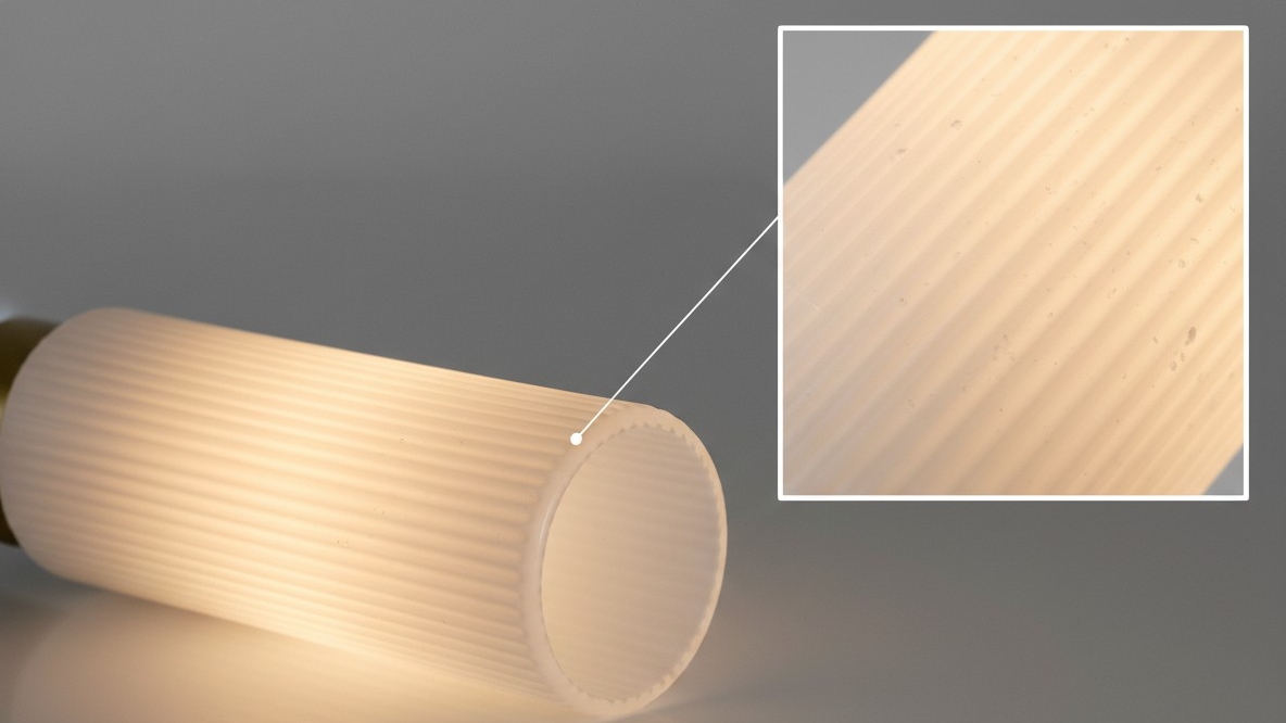 Milk fluted glass close-up
