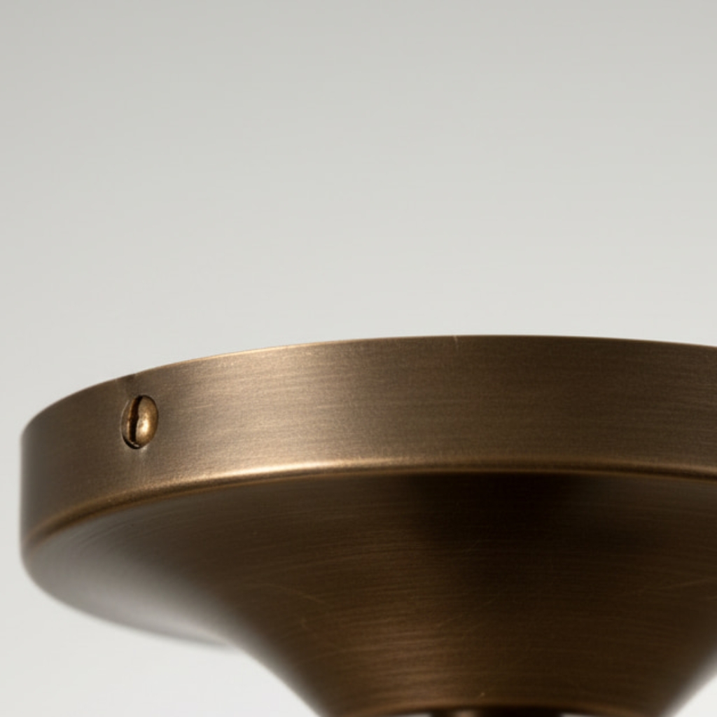 Loomis aged brass ceiling fixture detail