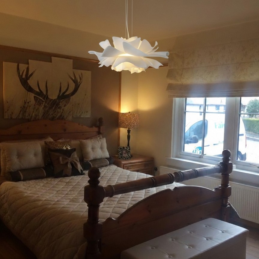 Customer bedroom photo of white pendant light