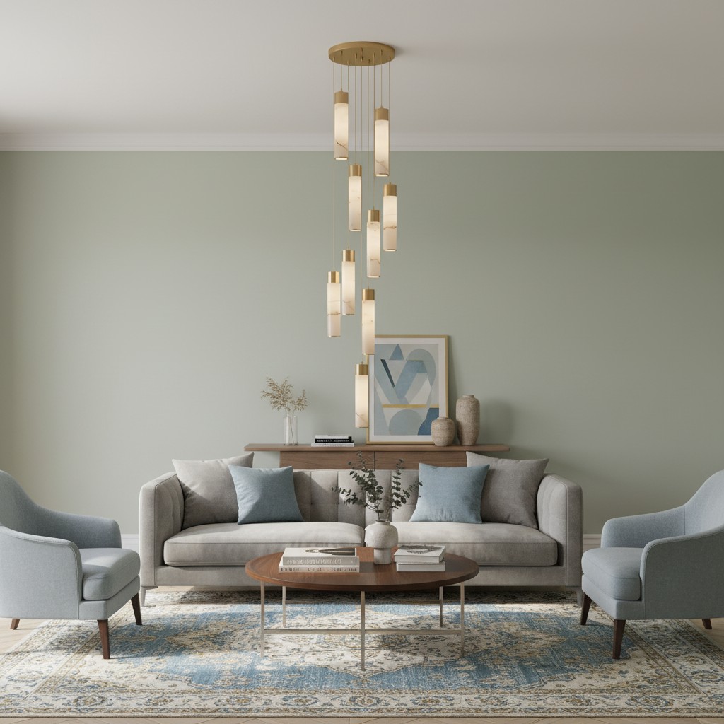 Alabaster pendant in living room