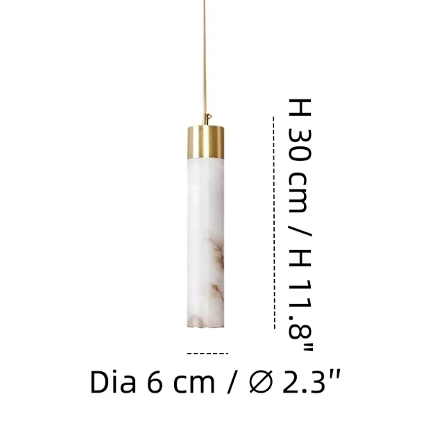 1 Head pendant size diagram