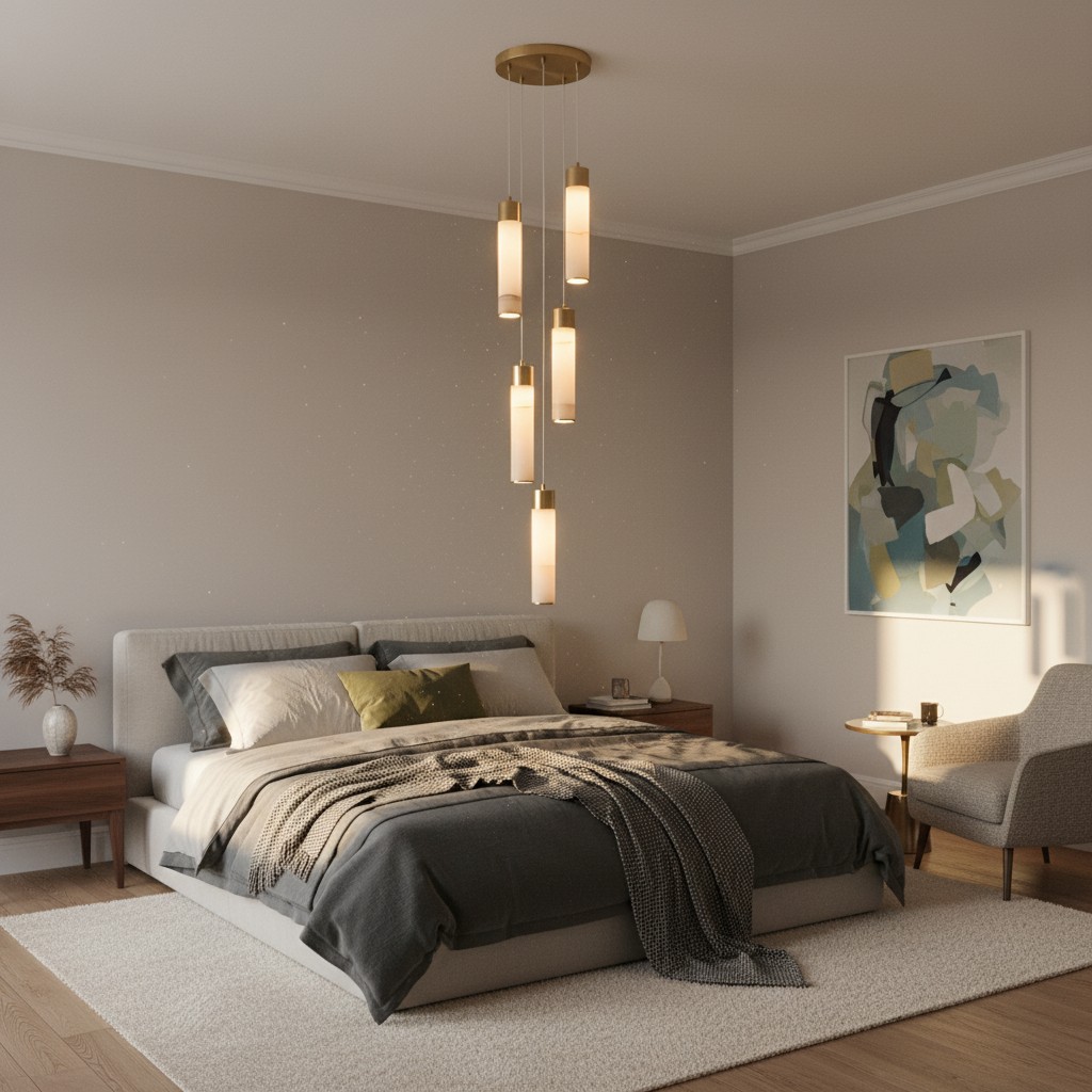 Alabaster pendant in bedroom