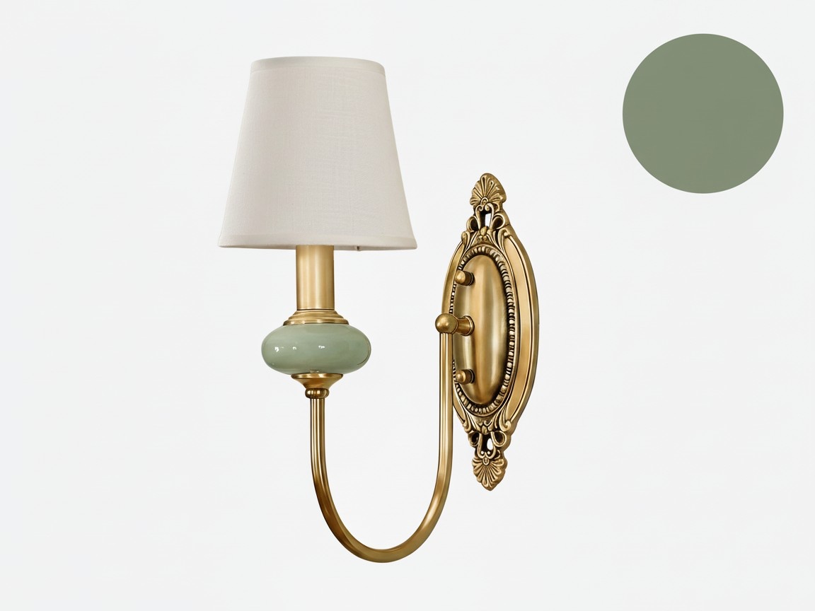 Green single head wall light finish