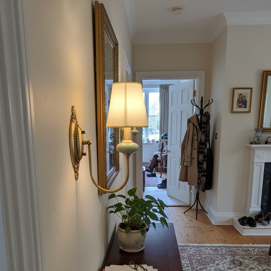 Real customer photo of wall light in hallway