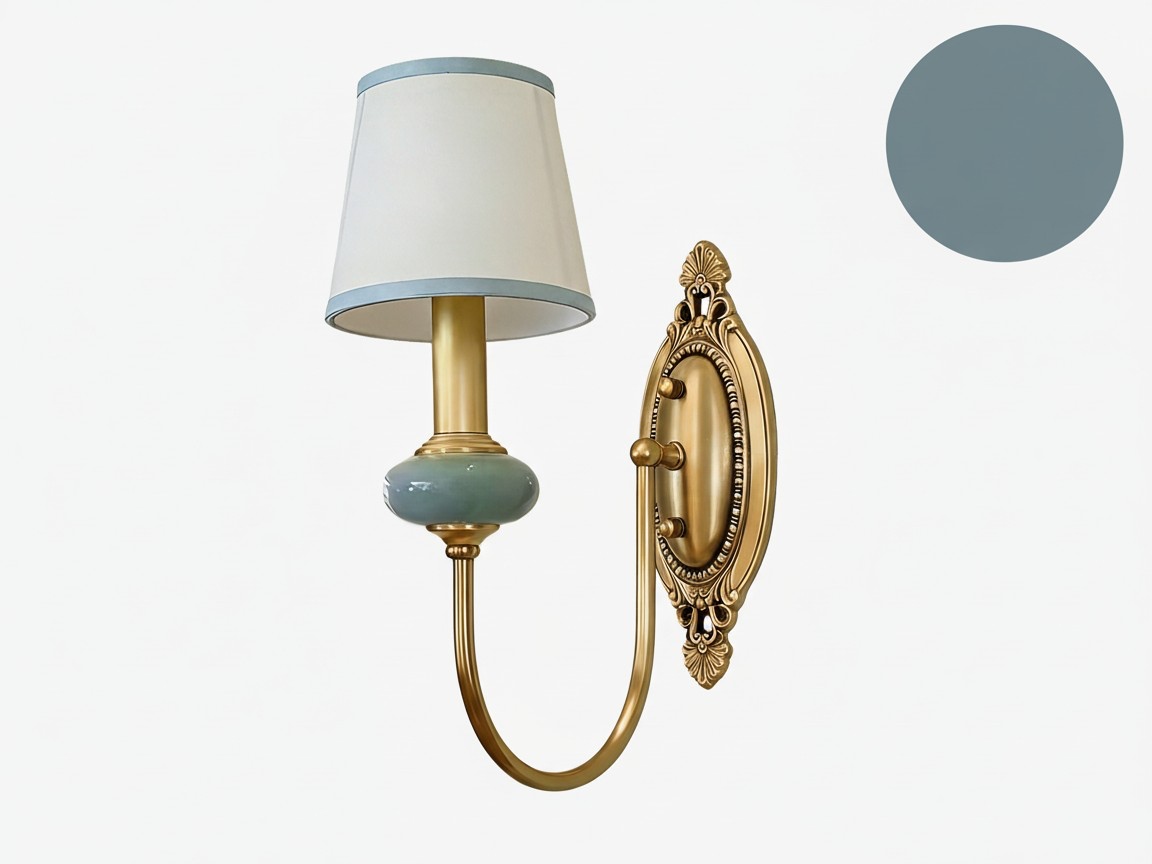 Blue single head wall light finish