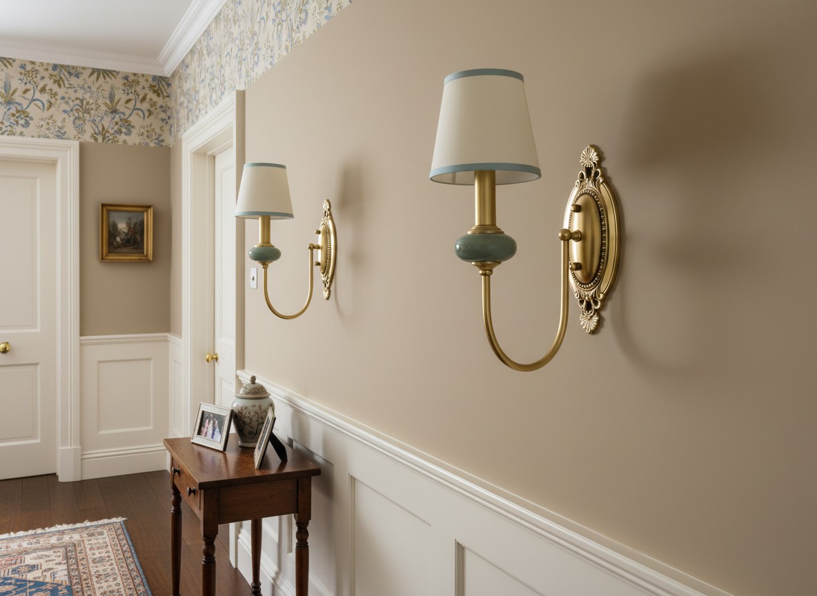 Wall lights displayed in a hallway