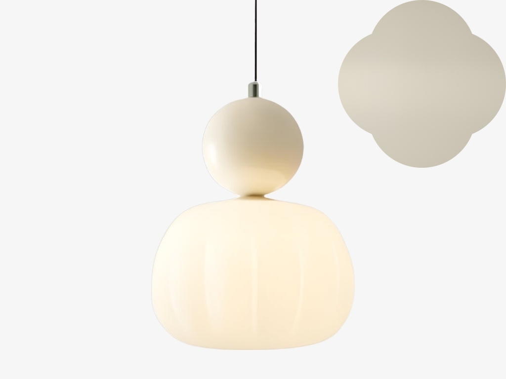 Beige single head Ornavigo pendant lamp