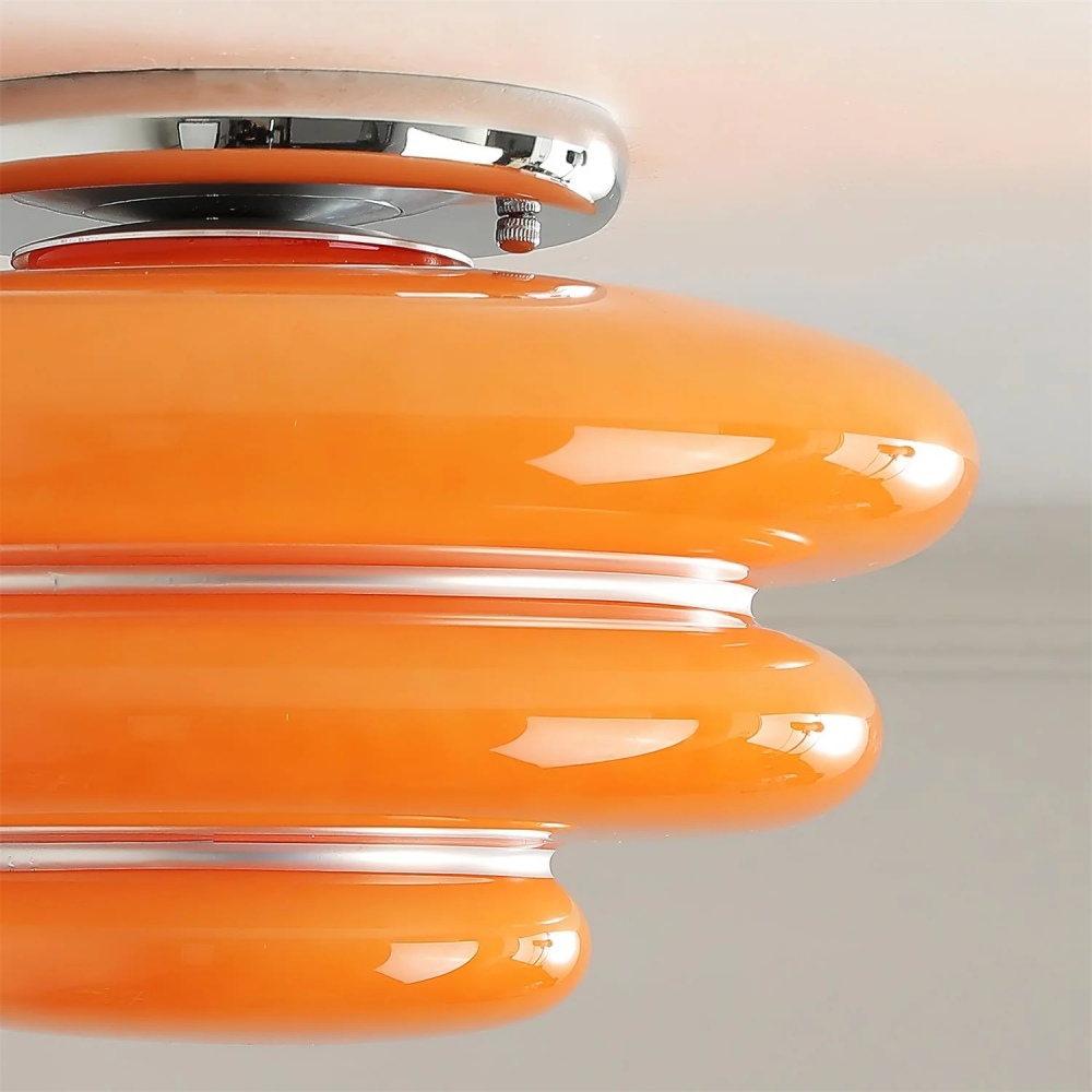Cirren ceiling light chrome and orange glass detail