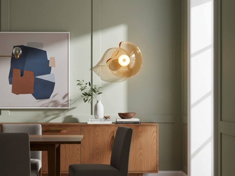 Lunacrest wall light displayed in a dining room