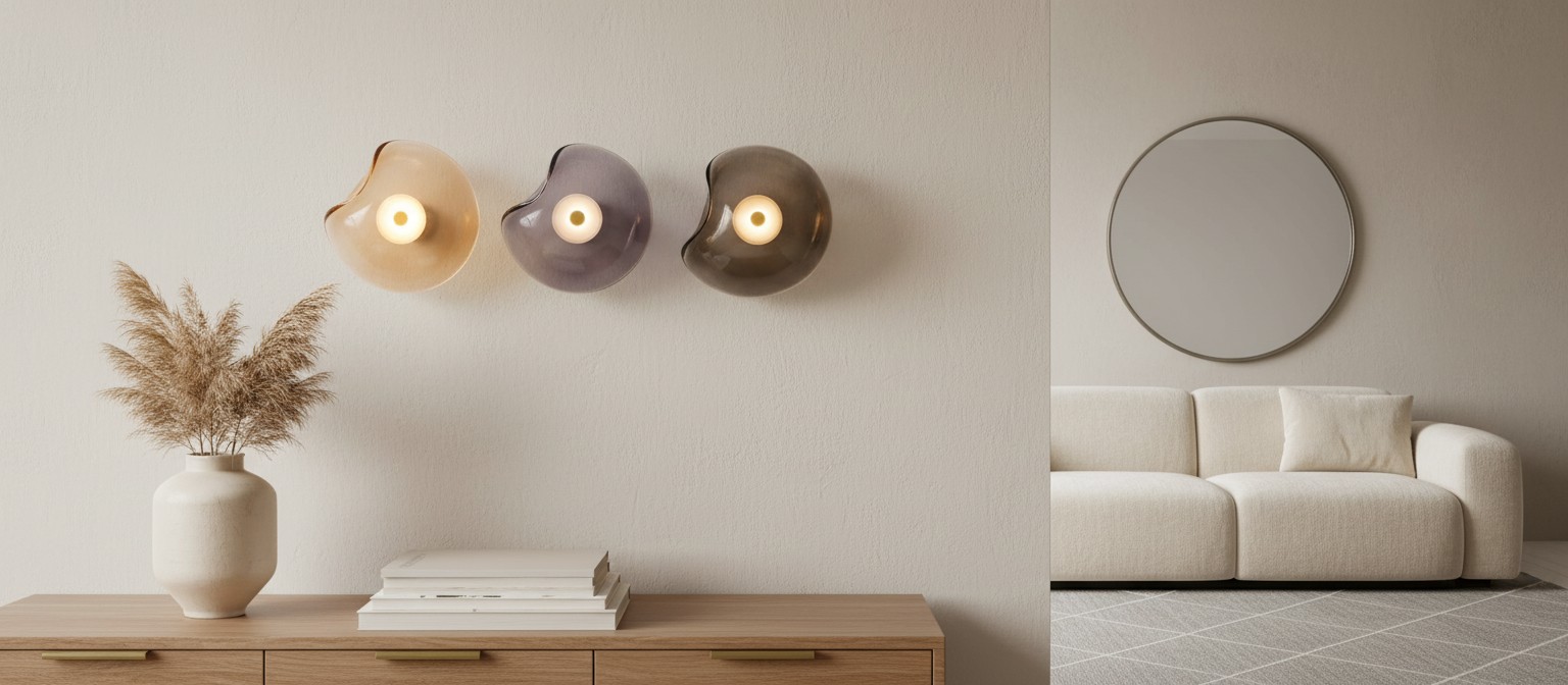 Curated colors display for Lunacrest Curved Wall Light