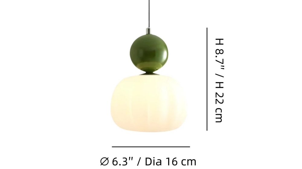 1 Head Ornavigo pendant lamp size diagram