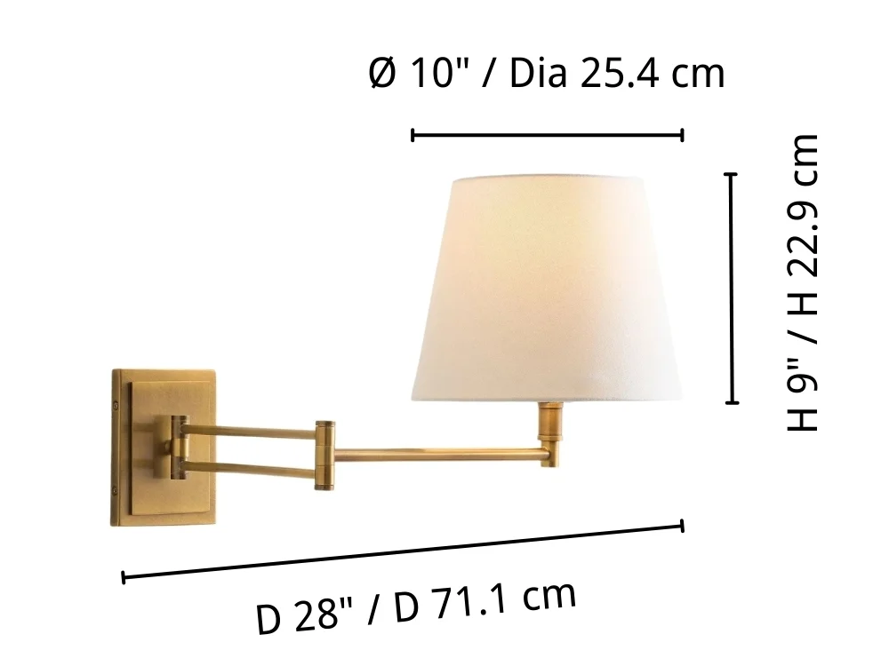 Arcuma wall light product dimensions