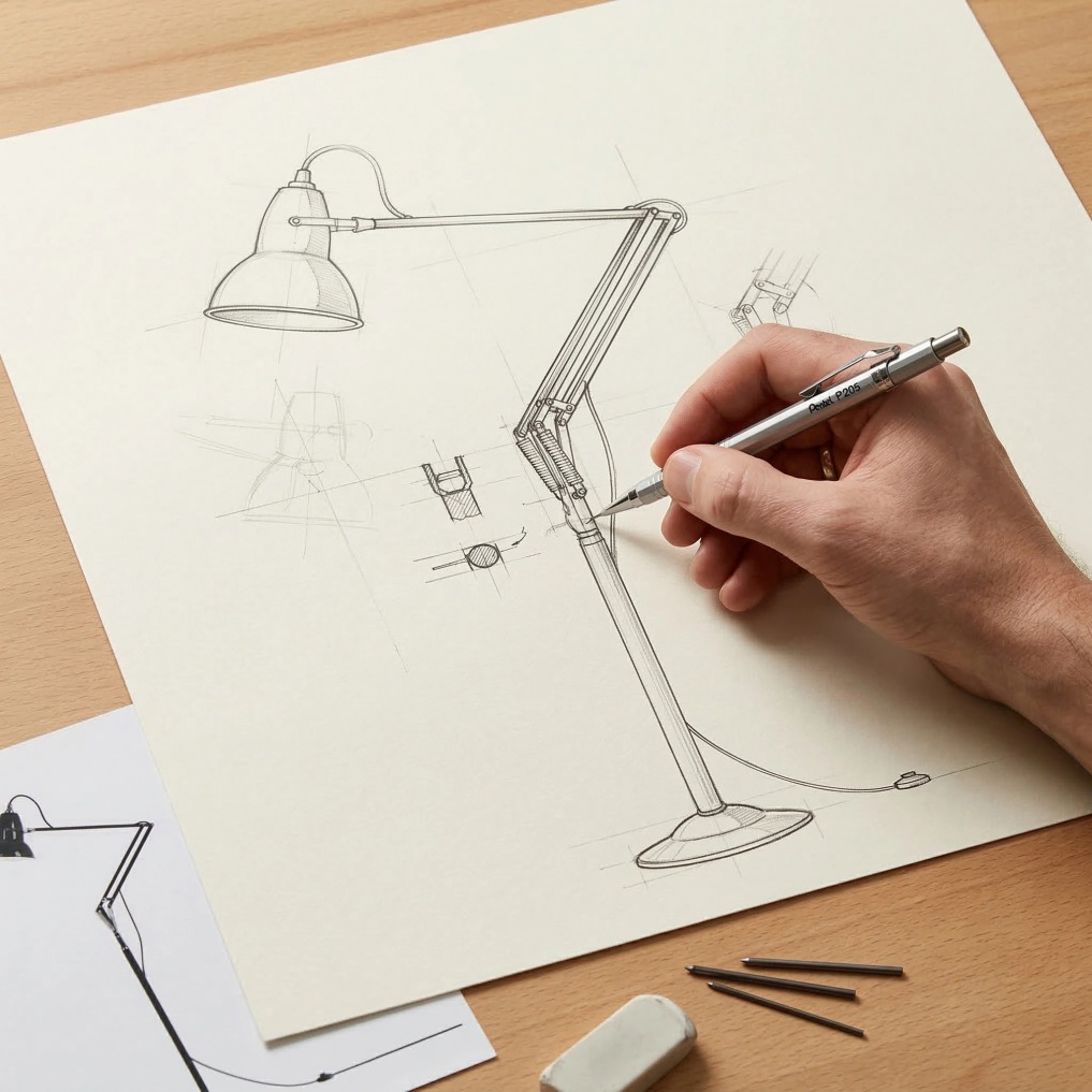 Lamp design concept sketch
