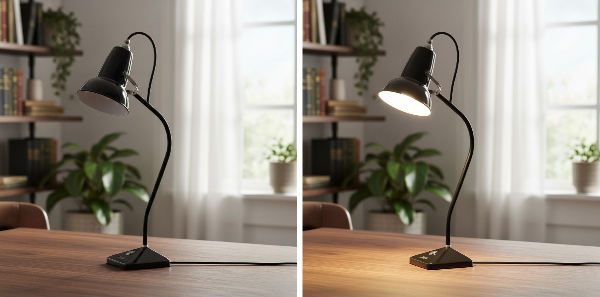 Mini table lamp light effect comparison
