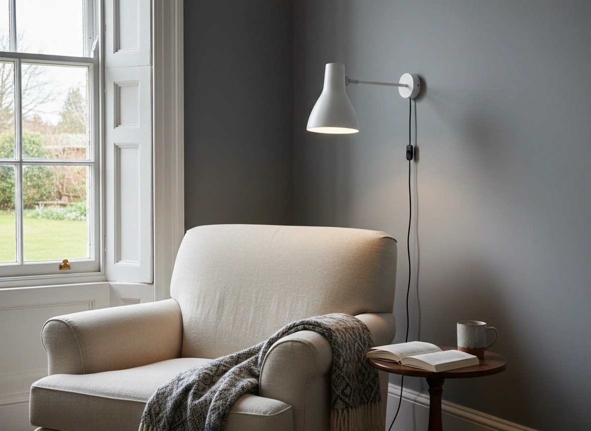 Wall light in a quiet living corner