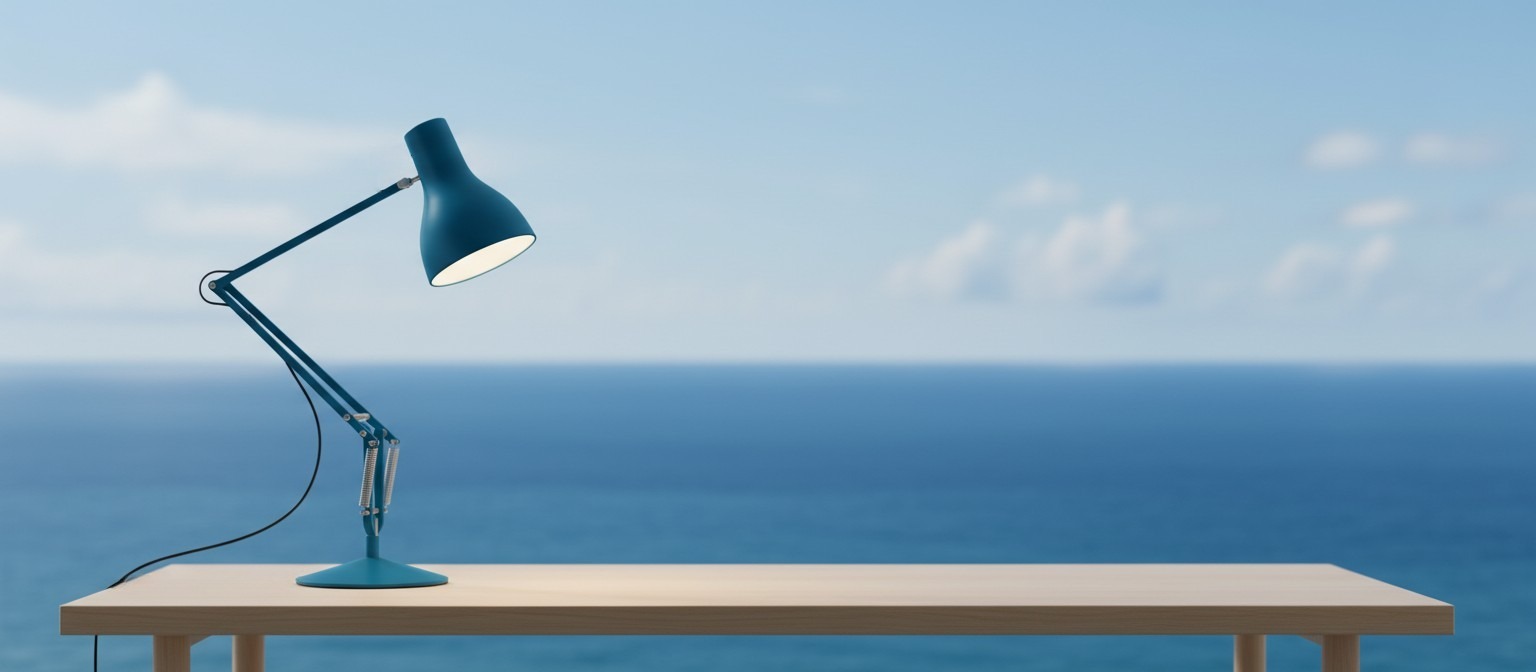 Blue desk lamp - Coastal Sky