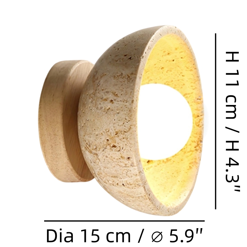 Travertine wall light size diagram