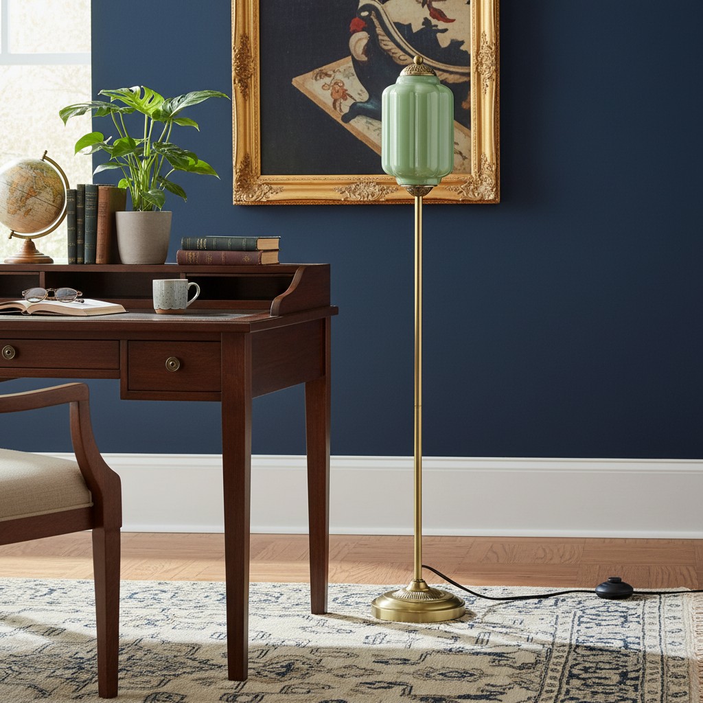 Eloise Floor Lamp beside a writing desk